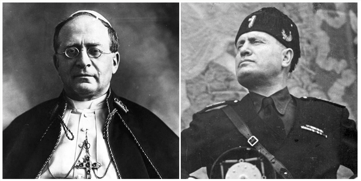 Pio XI e Mussolini: fé no poder